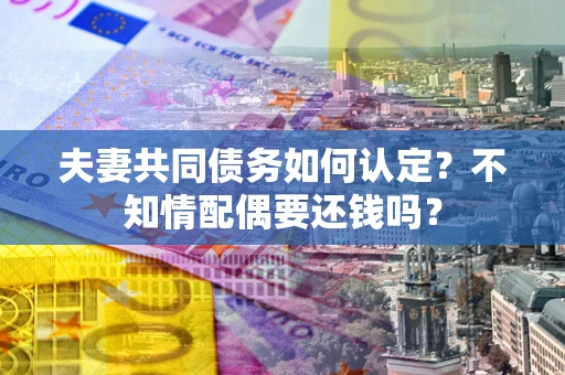 北京夫妻共同债务如何认定？不知情配偶要还钱吗？
